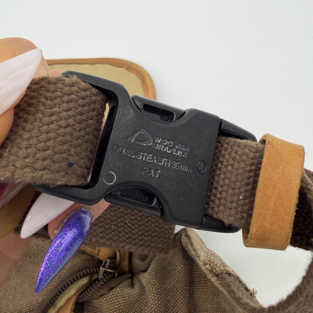 LL Bean Gorpcore Vintage Heavyweight Canvas Fanny Pack Waist Belt Bag Tan Brown - Picture 9 of 10